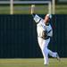 Eastern junior Daniel Russell throws from the outfield as Eastern takes on Michigan State at Oestrike Stadium on Wednesday.  Melanie Maxwell I AnnArbor.com